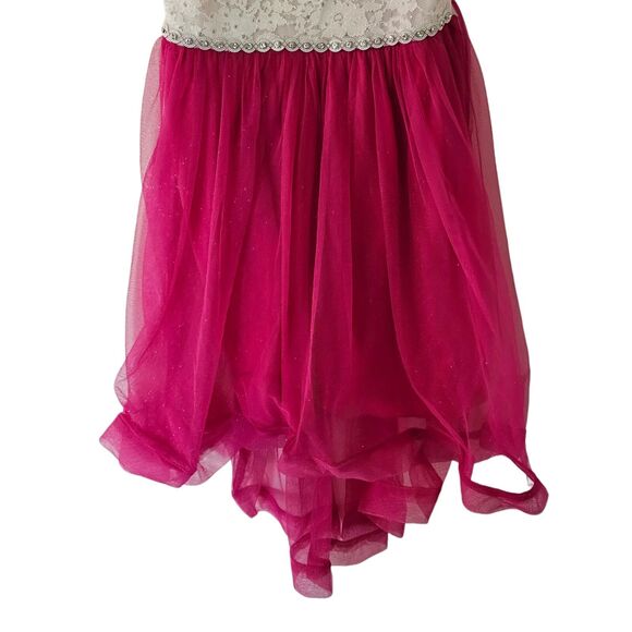Speechless Lace to Tulle High Low Dress Fit Flare girls size 10 Shimmer - Picture 4 of 10